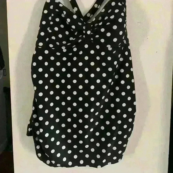 Motherhood maternity swim top black and white polkadot size medium - Picture 1 of 4